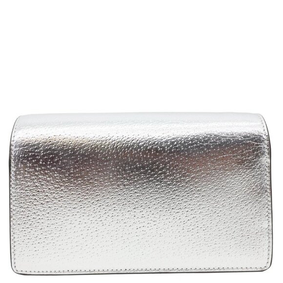 Gucci  Dionysus Super Mini Metallic Leather Crossbody Bag Silver 476432 - Picture 4 of 10